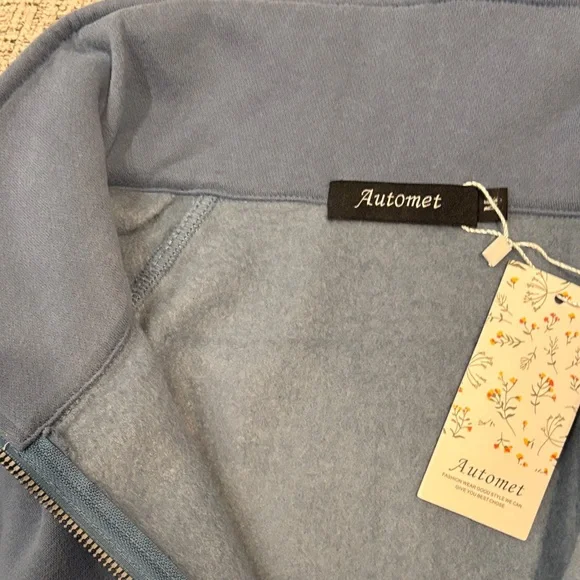 Automet NWT Blue Quarter-Zip Pullover - Picture 4 of 5